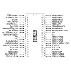 PIC18F4585 I/P DIP-40 8-Bit 40MHz Mikrodenetleyici - Thumbnail