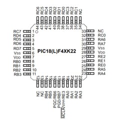 PIC18F45K22 I / PT SMD 8-Bit 64MHz Microcontroller TQFP-44 - Thumbnail