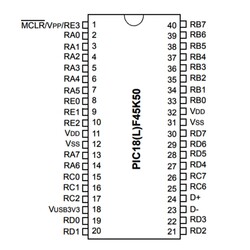 PIC18F45K50-I / P 8-Bit 48MHz Microcontroller DIP-40 - Thumbnail