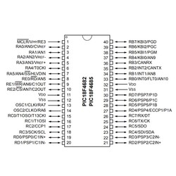 PIC18F4685 I/P DIP-40 8-Bit 40MHz Mikrodenetleyici - Thumbnail