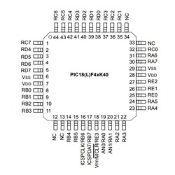 PIC18F47K40-I / PT SMD TQFP44 64Mhz 8-Bit Microcontroller - Thumbnail