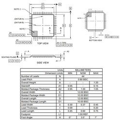 PIC18F47K40-I / PT SMD TQFP44 64Mhz 8-Bit Microcontroller - Thumbnail