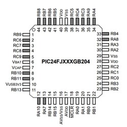 PIC24FJ128GB204T-I / PT SMD 16Bit 16MIPs Microcontroller TQFP44 - Thumbnail