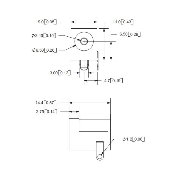 Power Giriş Konnektörü Şase Tip (2.1mm)