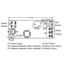 R503 Fingerprint Sensor + K202 12V Control Card - Thumbnail