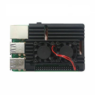 China - Raspberry Pi 4 Alüminyum Kasa Soğutucu - Çift Fanlı
