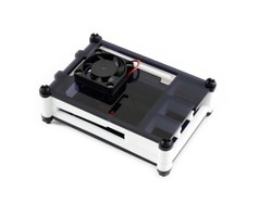 Black / White Acrylic Case for Raspberry Pi 4 with Cooling Fan - Thumbnail