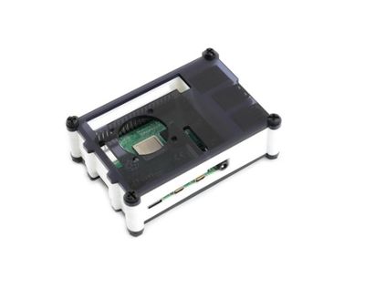 WaveShare - Black / White Acrylic Case for Raspberry Pi 4 with Cooling Fan