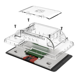 Raspberry Pi 4 Model B 7” Dokunmatik Ekran Kasa – Şeffaf ABS - Thumbnail