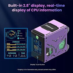 Raspberry Pi 5 2.8 Inch IPS Ekranlı PiTower Gen 2 Mini PC Kasası - 6