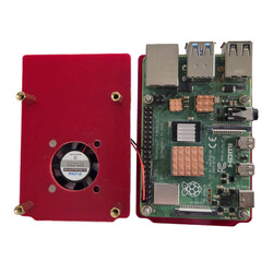 Raspberry Pi Alt Koruma Pleksi Levha + Fanlı Kapak - Kırmızı - Thumbnail