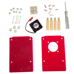 Raspberry Pi Alt Koruma Pleksi Levha + Fanlı Kapak - Kırmızı - Thumbnail