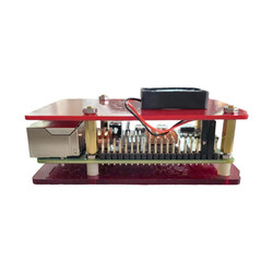 Raspberry Pi Alt Koruma Pleksi Levha + Fanlı Kapak - Kırmızı - Thumbnail