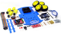 ROBOMOD Bluetooth Controlled Arduino Car-Blue (Demonte) - Thumbnail