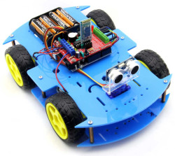 ROBOMOD Bluetooth Controlled Arduino Car-Blue (Montage Made) - Thumbnail