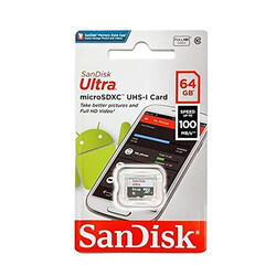 Sandisk Ultra 64GB - 100MB/S MicroSDXC UHS-I Hafıza Kartı