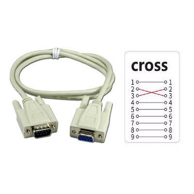 DirencNet - Seri Port - RS232 9 Pin Dişi - Erkek Kablo - Cross Bağlantı