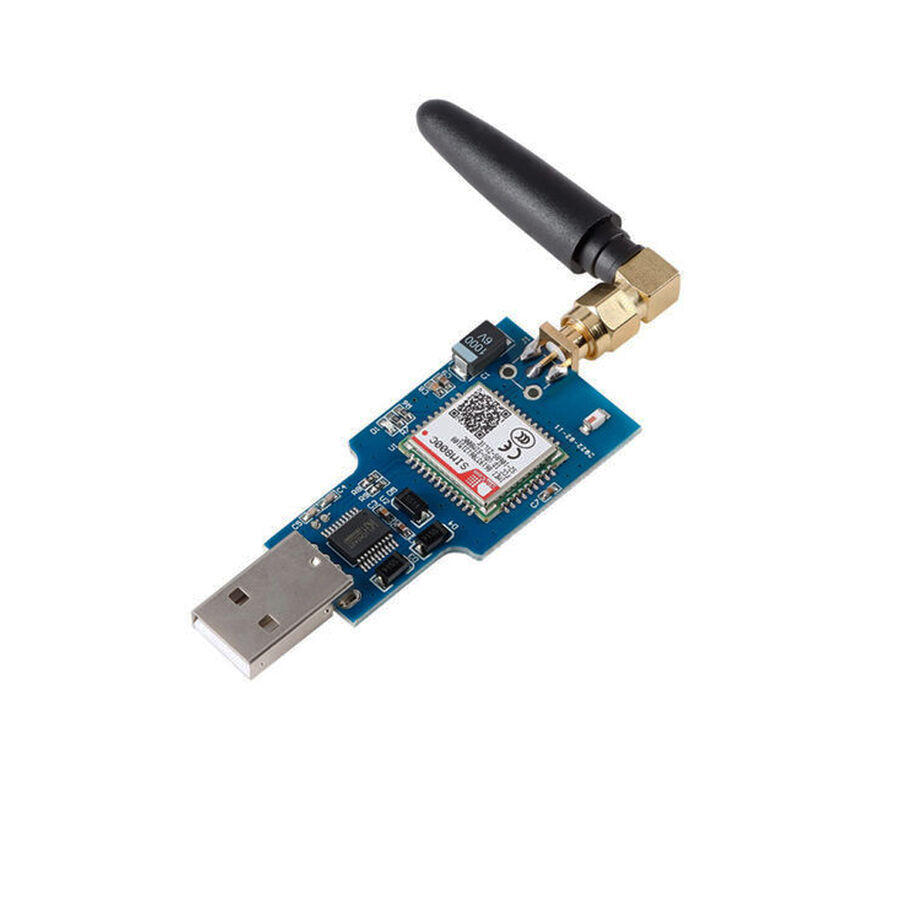 SIM800C Bluetooth Uyumlu GSM GPRS USB Modülü ve Anten - (IMEI No Kayıtlıdır)