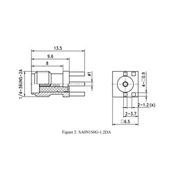 Sma 180C Female Connector (Narrow Foot SA0N1S0G) - Thumbnail