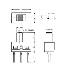 Sürgülü On/Off Switch 180 Derece 4.7mm - Thumbnail