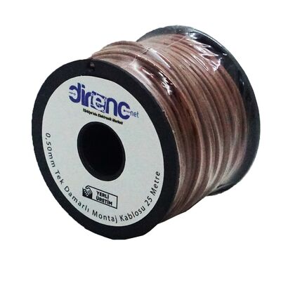 DirencNet - Tek Damarlı Montaj Kablosu 24AWG 25 Metre Kahverengi