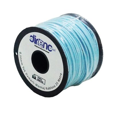 DirencNet - Tek Damarlı Montaj Kablosu 24AWG 25 Metre Turkuaz