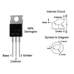 TIP121 Transistor BJT NPN TO-220 - Thumbnail