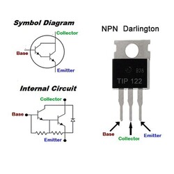 TIP122 Transistor BJT NPN TO-220 - Thumbnail