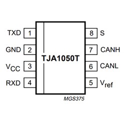 TJA1050T/CM 75mA SMD Yüksek Hızlı CAN Bus İletişim Entegresi SOIC8 - Thumbnail