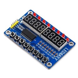 TTM1638 Module Switch Screen AVR Arduino 8-Bit Digital LED Card - Thumbnail