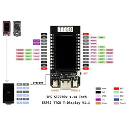 TTGO ESP32 CH340K WiFi Bluetooth Modül Geliştirme Kartı 1.14inc Lcd - Thumbnail