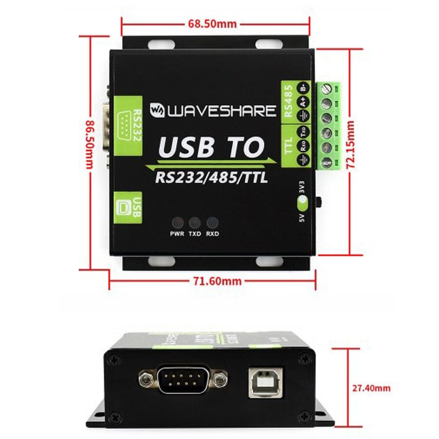 USB - RS232/RS485/TTL Endüstriyel İzole Dönüştürücü