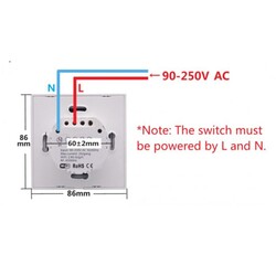 Sonoff T0EU1C 1 Kanallı WiFi / Duvar Tipi RF Akıllı Dokunmatik Işık Anahtarı - Thumbnail