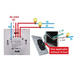 Sonoff T0EU1C 1 Kanallı WiFi / Duvar Tipi RF Akıllı Dokunmatik Işık Anahtarı - Thumbnail