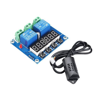 Junejour - XH-M452 DC 12V 10A dijital LED Çift Çıkış Sıcaklık ve Nem Kontrol Modülü