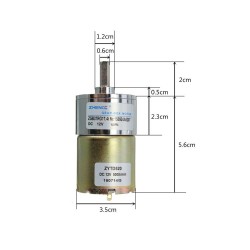 ZGB37RG 12V 500 RPM 37mm Redüktörlü DC Motor - Thumbnail