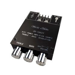 ZK-1002L 100w X 2 Mini Bluetooth 5.0 Kablosuz Stereo Amfi - Thumbnail